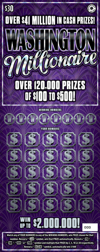 WASHINGTON MILLIONAIRE scratch-off ticket