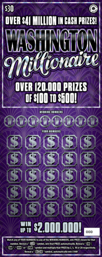 WASHINGTON MILLIONAIRE scratch-off ticket