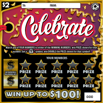 CELEBRATE scratch-off ticket