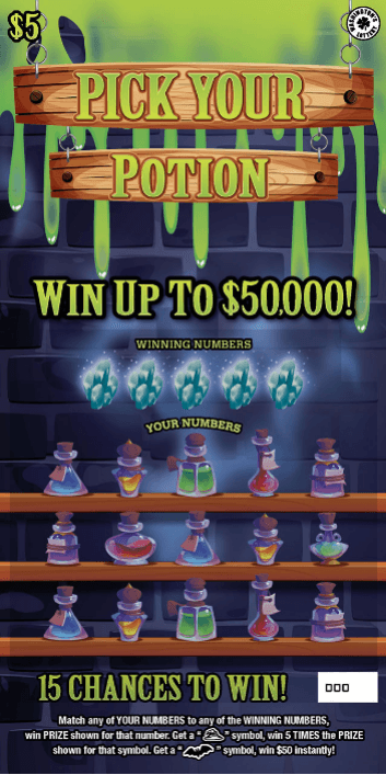 PICK YOUR POTION scratch-off ticket