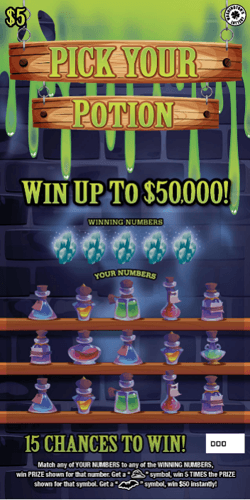 PICK YOUR POTION scratch-off ticket