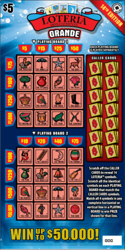 LOTERIA GRANDE 14TH EDITION scratch-off ticket
