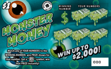 MONSTER MONEY scratch-off ticket