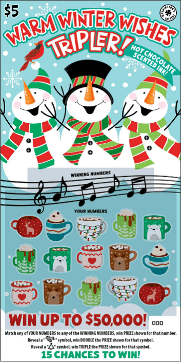 WARM WINTER WISHES TRIPLER! scratch-off ticket