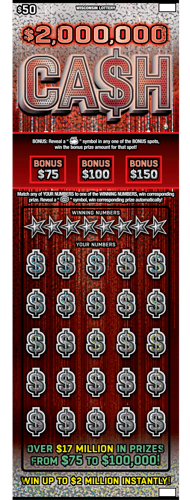 $2,000,000 CASH scratch-off ticket