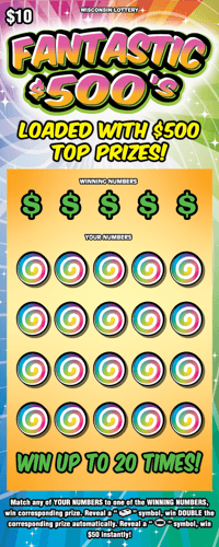 FANTASTIC $500S scratch-off ticket