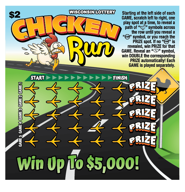 CHICKEN RUN scratch-off ticket
