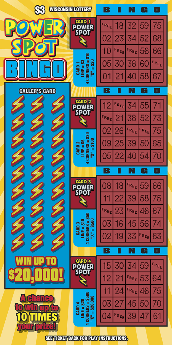 POWER SPOT BINGO scratch-off ticket