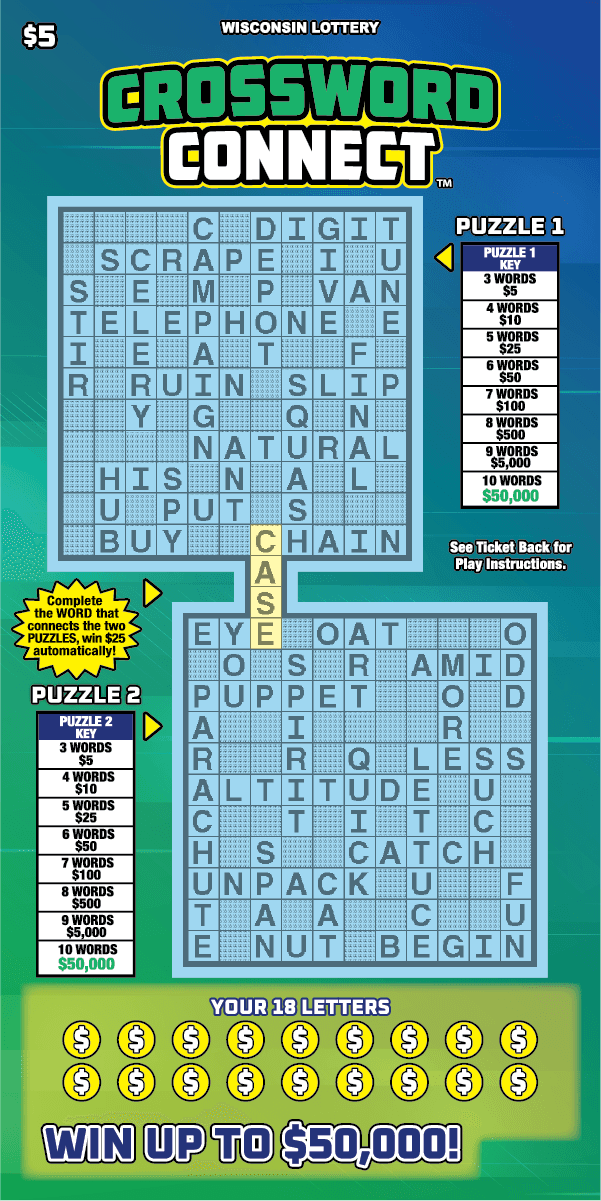 CROSSWORD CONNECT scratch-off ticket