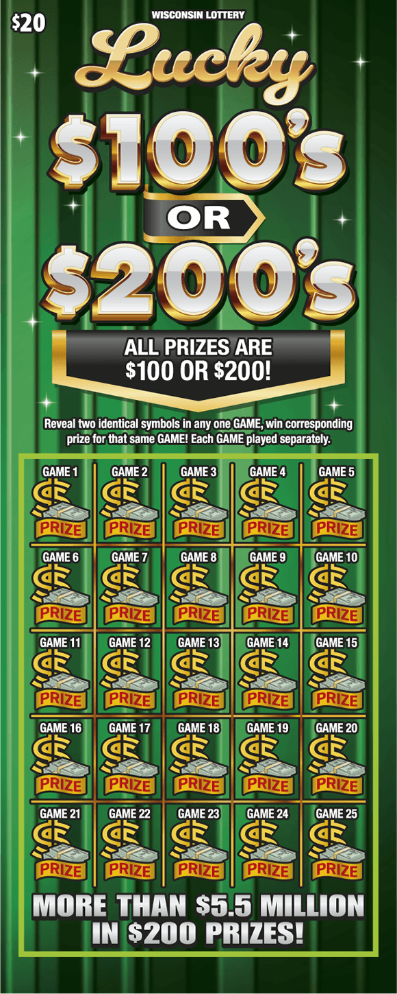 LUCKY $100S OR $200S scratch-off ticket