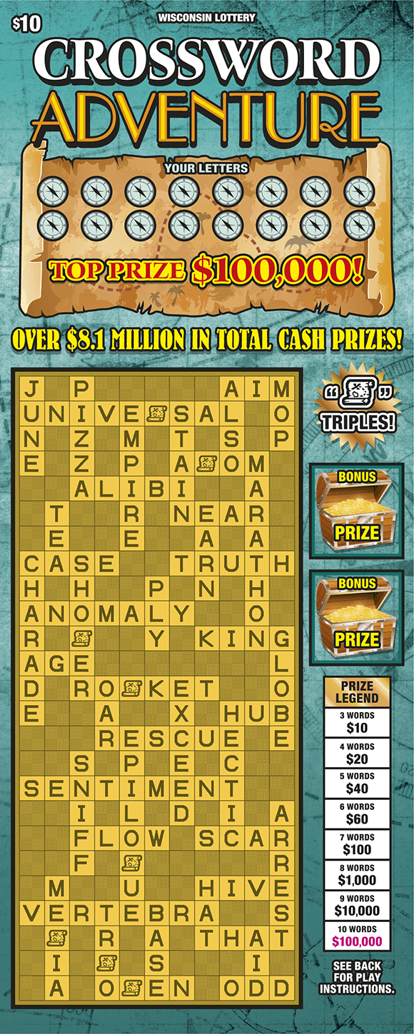 CROSSWORD ADVENTURE scratch-off ticket
