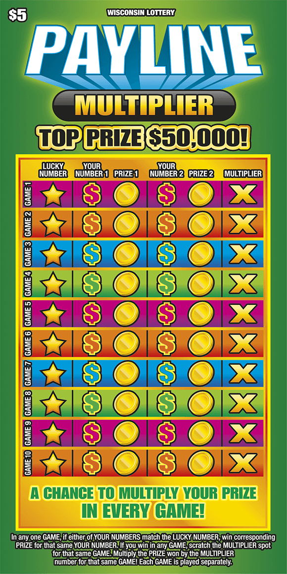 PAYLINE MULTIPLIER scratch-off ticket