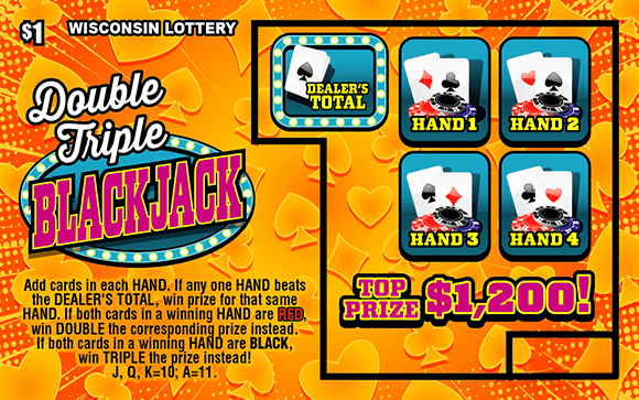 DOUBLE TRIPLE BLACKJACK scratch-off ticket