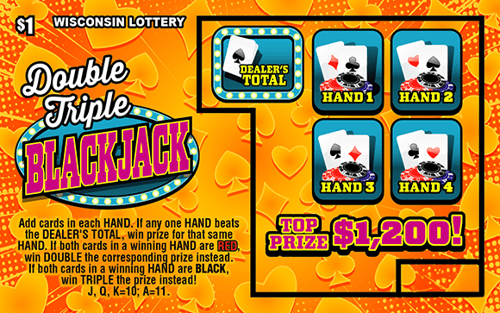 DOUBLE TRIPLE BLACKJACK scratch-off ticket