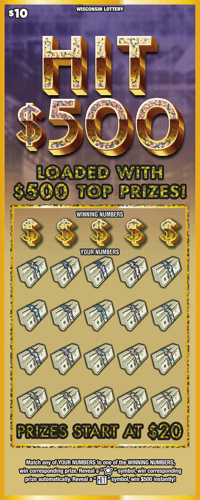 HIT $500 scratch-off ticket