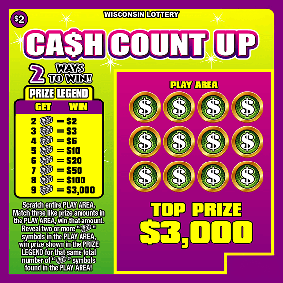 CASH COUNT UP scratch-off ticket