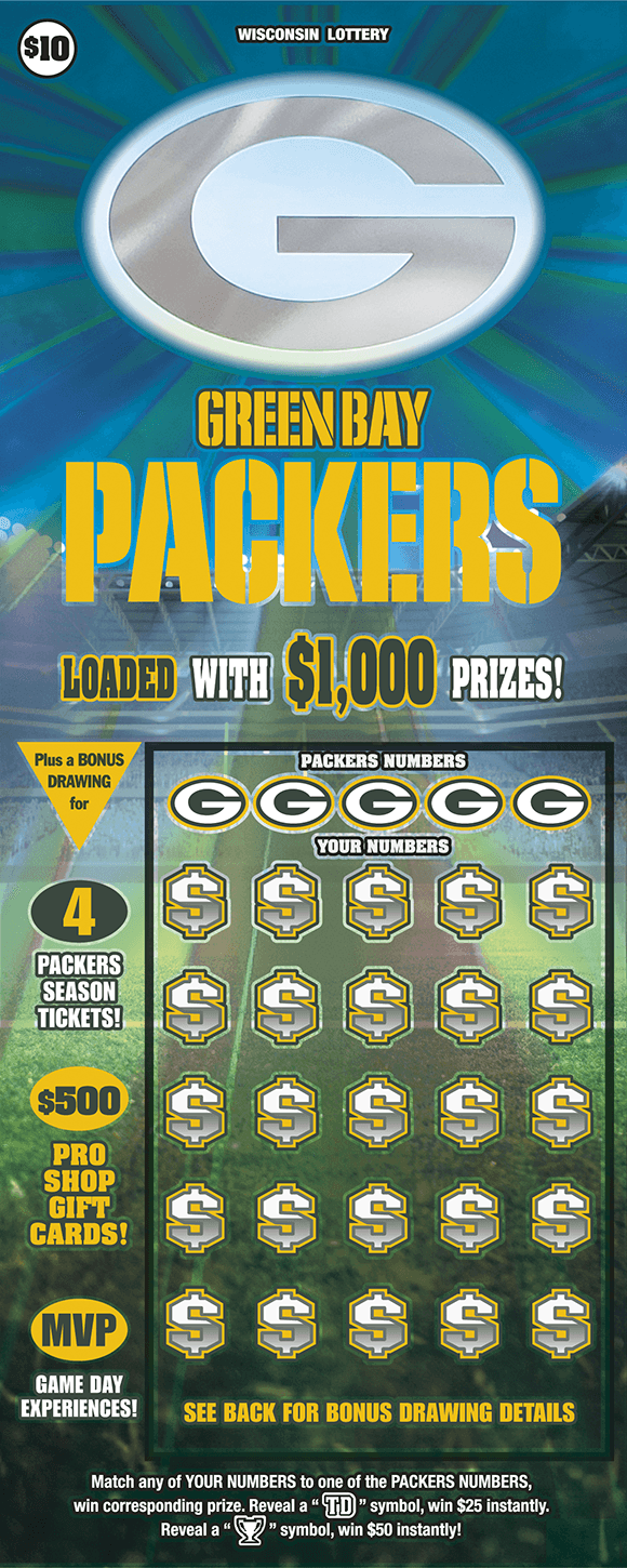GREEN BAY PACKERS scratch-off ticket