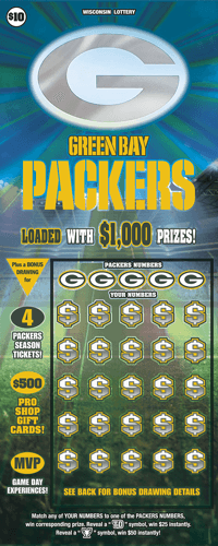 GREEN BAY PACKERS scratch-off ticket