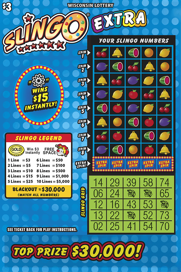 SLINGO EXTRA scratch-off ticket