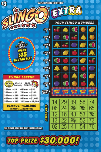 SLINGO EXTRA scratch-off ticket