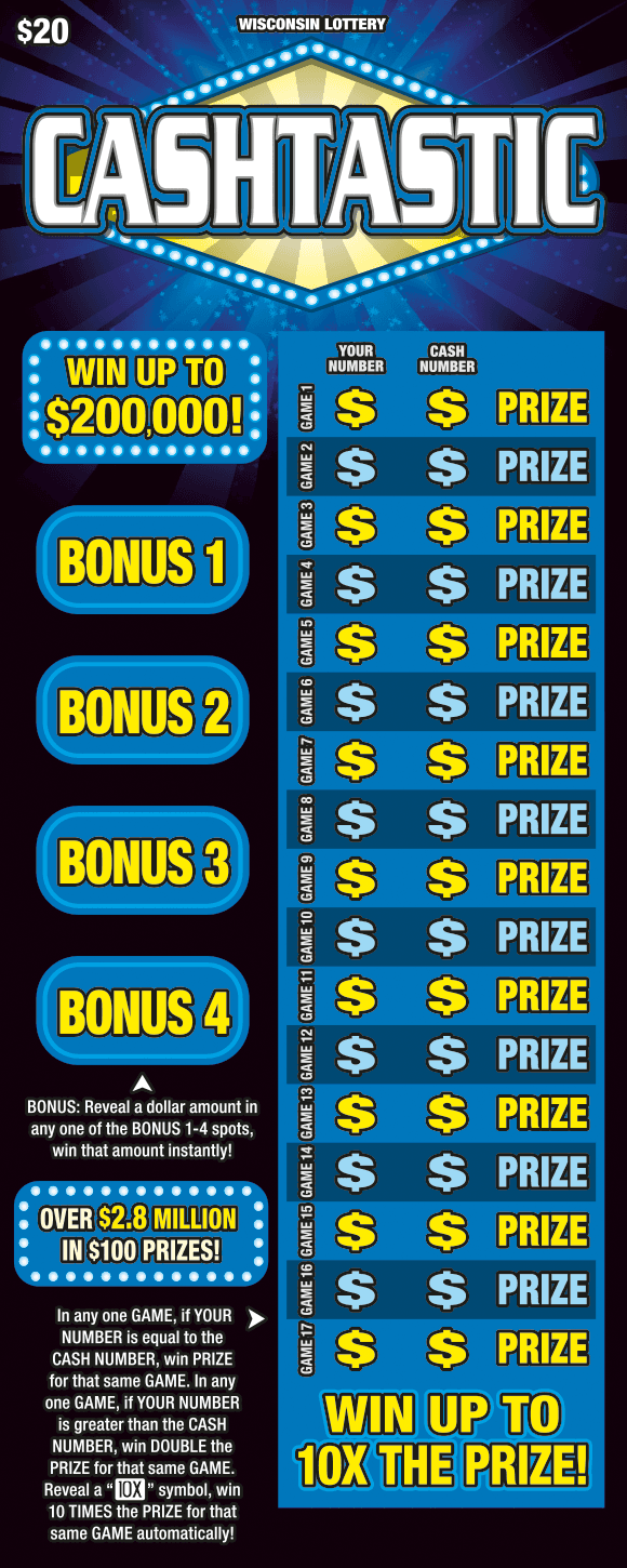 CASHTASTIC scratch-off ticket