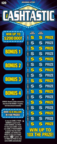 CASHTASTIC scratch-off ticket