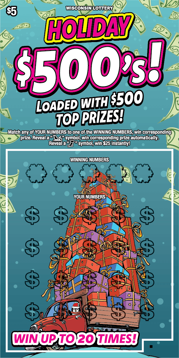 HOLIDAY 500S scratch-off ticket