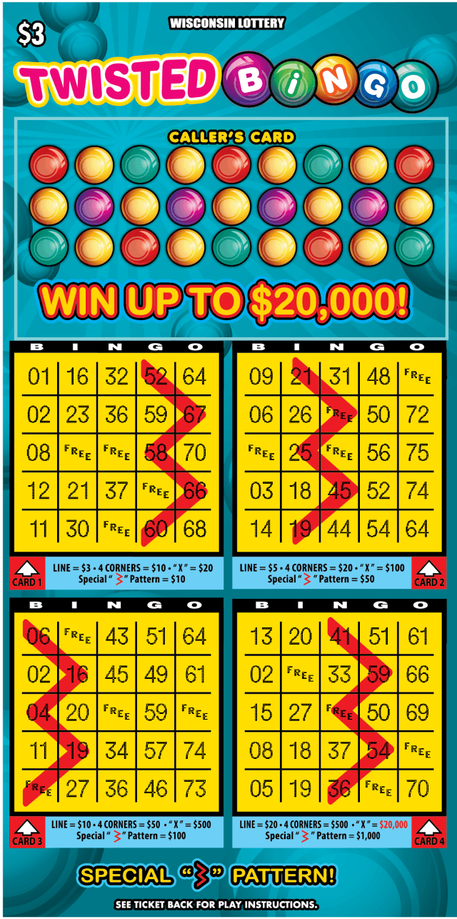 TWISTED BINGO scratch-off ticket