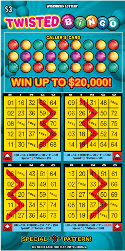 TWISTED BINGO scratch-off ticket