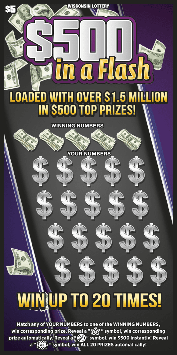 $500 IN A FLASH scratch-off ticket