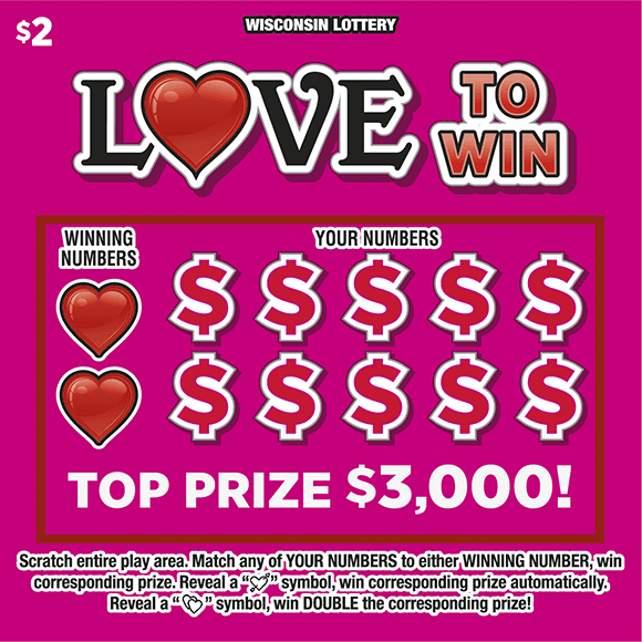 LOVE TO WIN scratch-off ticket