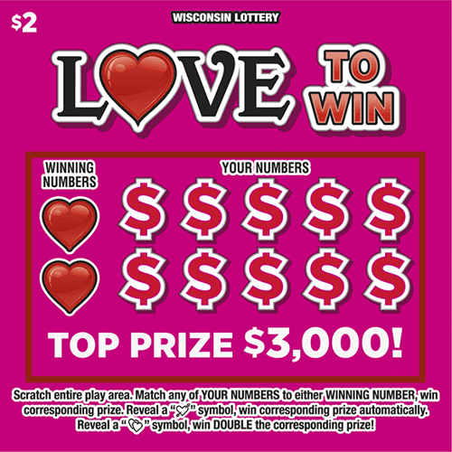 LOVE TO WIN scratch-off ticket