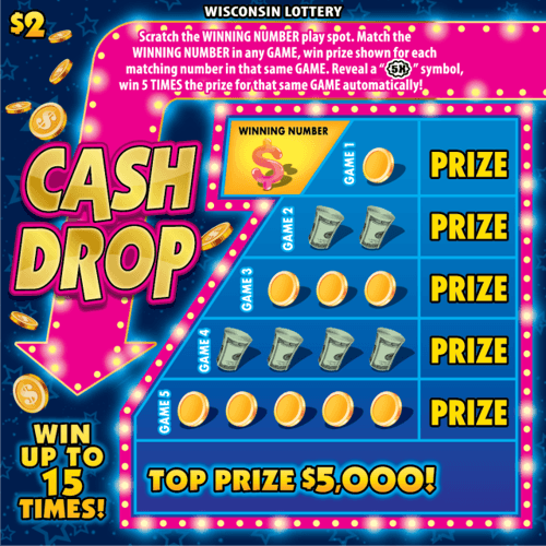 CASH DROP scratch-off ticket