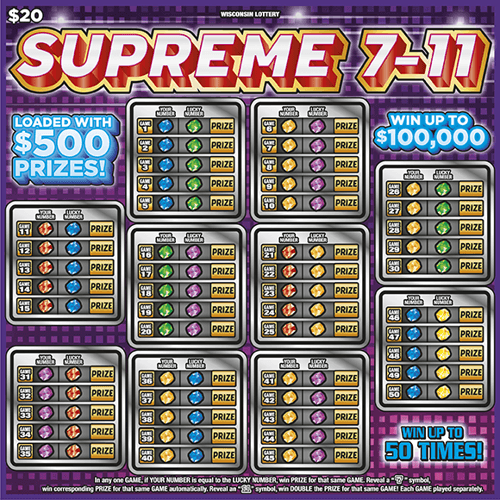 SUPREME 7-11 scratch-off ticket