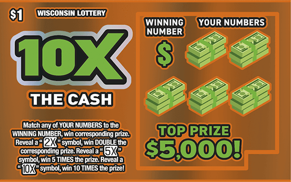 10X THE CASH scratch-off ticket