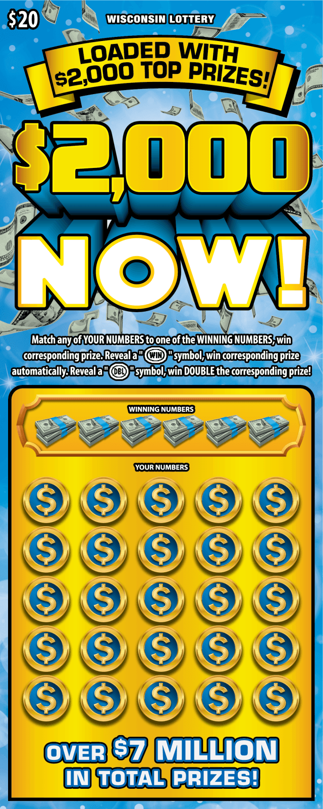 $2,000 NOW scratch-off ticket