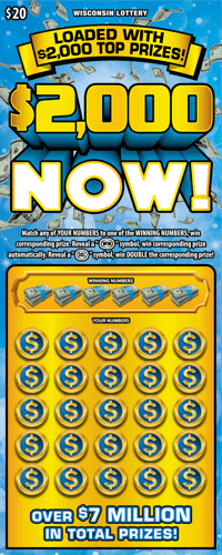$2,000 NOW scratch-off ticket