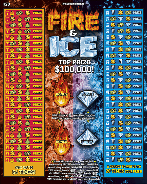 FIRE & ICE scratch-off ticket