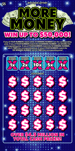 MORE MONEY scratch-off ticket