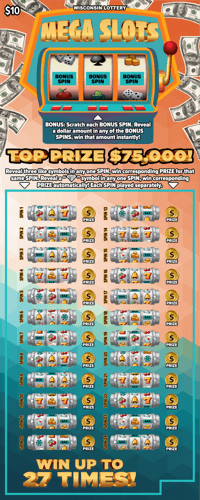 MEGA SLOTS scratch-off ticket