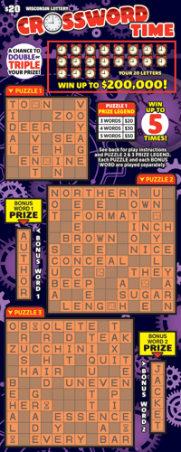 CROSSWORD TIME scratch-off ticket