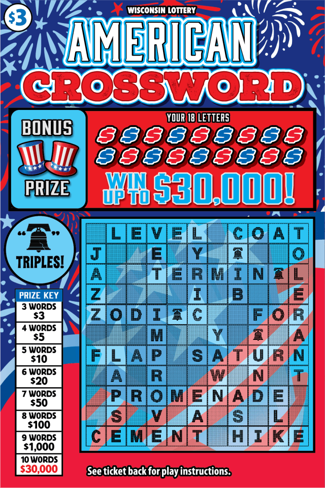 AMERICAN CROSSWORD scratch-off ticket