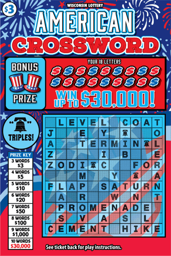 AMERICAN CROSSWORD scratch-off ticket