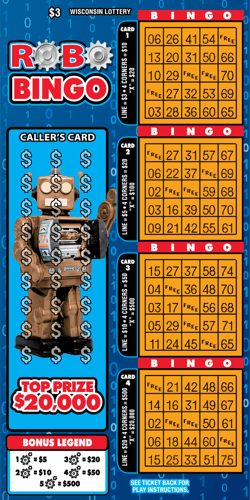 ROBO BINGO scratch-off ticket