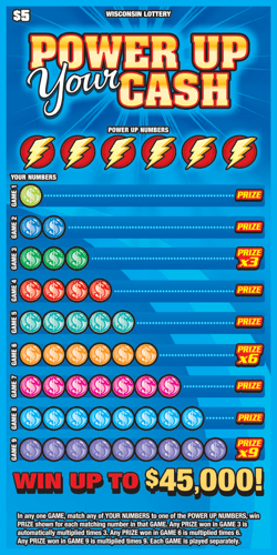 POWER UP YOUR CASH scratch-off ticket