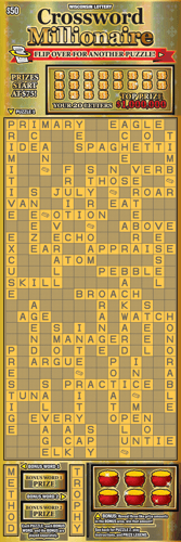 CROSSWORD MILLIONAIRE scratch-off ticket