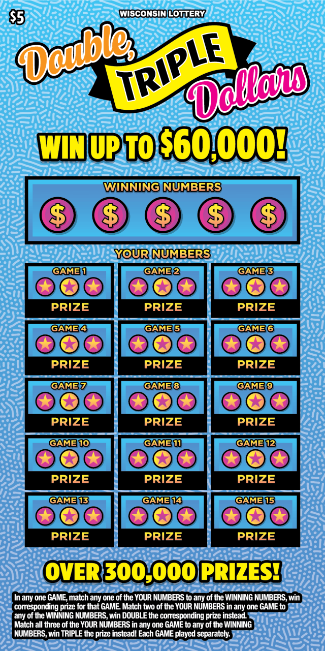 DOUBLE TRIPLE DOLLARS scratch-off ticket