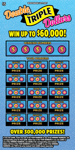 DOUBLE TRIPLE DOLLARS scratch-off ticket
