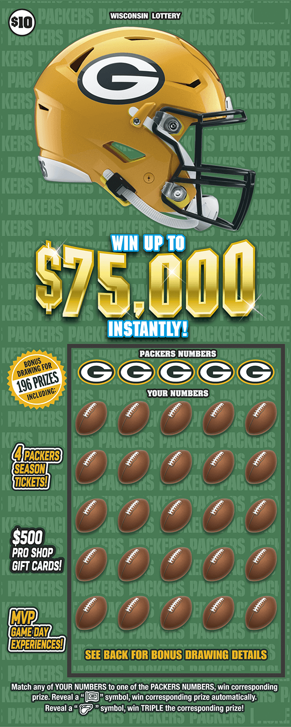 $10 PACKERS scratch-off ticket
