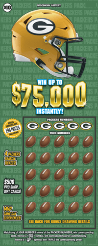 $10 PACKERS scratch-off ticket